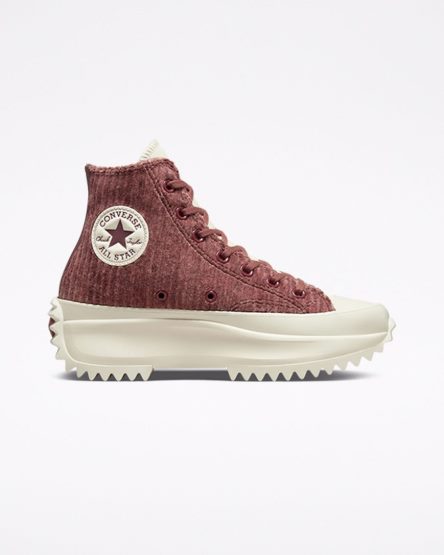 Pánské Boty Na Platformy Converse Run Star Hike Velour Vysoké Červené | CZ QIWE10